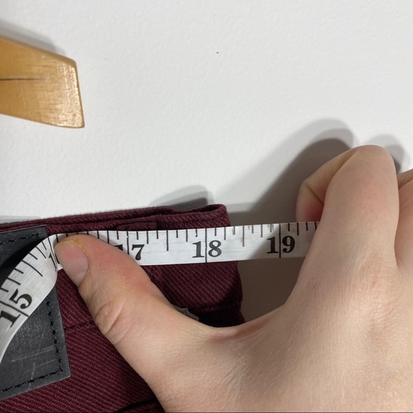 Zara Man Loose Fit Cropped Burgundy Jeans NWT 36 Red Men’s - Picture 6 of 9